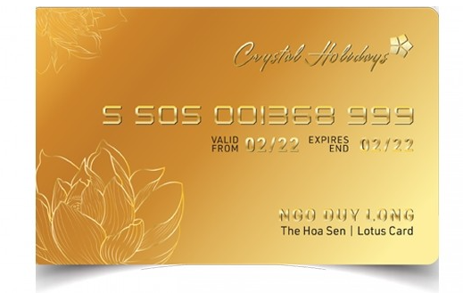 Mẫu thẻ Hoa Sen – thẻ cao cấp nhất trong hệ thống membership Crystal Holidays 